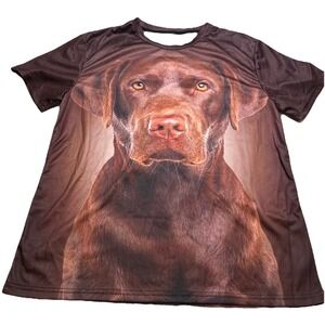 The Mountain Chocolate Lab Face T-Shirt Dog Labrador Retriever Size Large